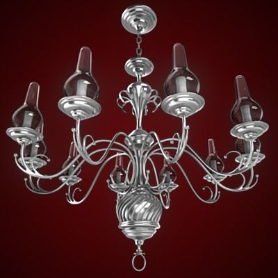 Chandelier silver 3D model_1