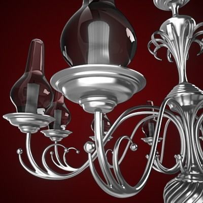 Chandelier silver 3D model_8