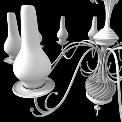 Chandelier silver 3D model_15