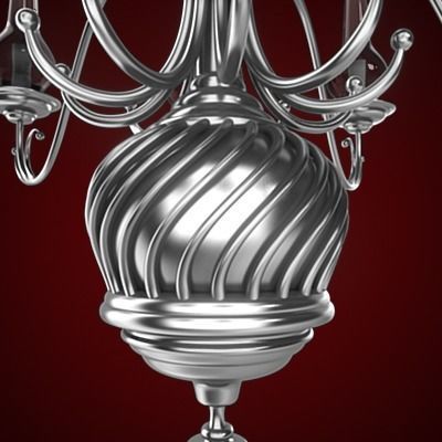 Chandelier silver 3D model_10
