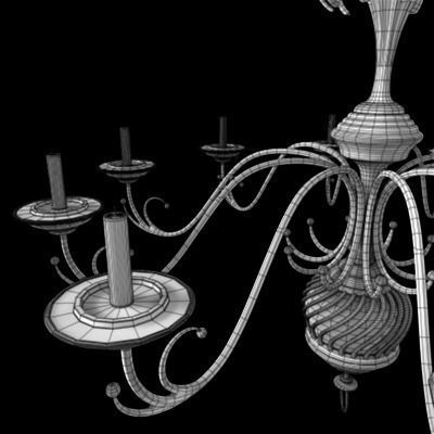 Chandelier silver 3D model_18