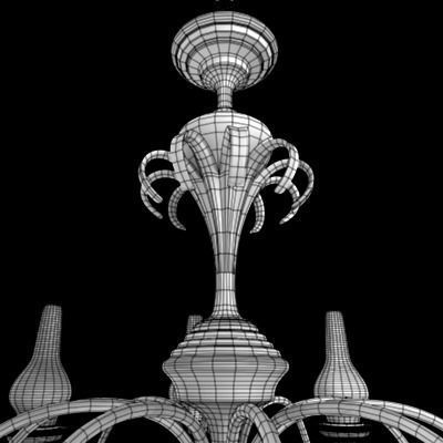 Chandelier silver 3D model_21