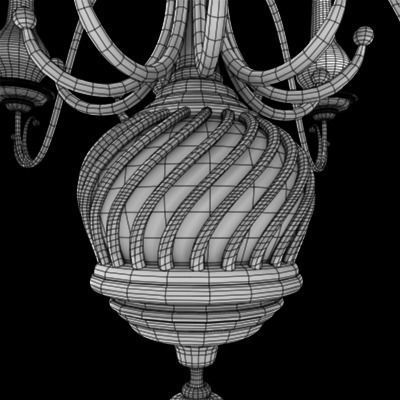 Chandelier silver 3D model_22