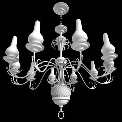 Chandelier silver 3D model_11