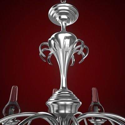 Chandelier silver 3D model_4