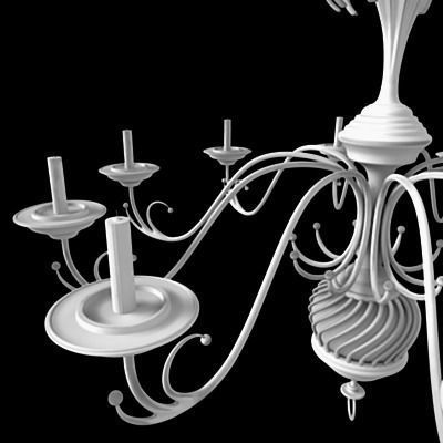 Chandelier silver 3D model_17