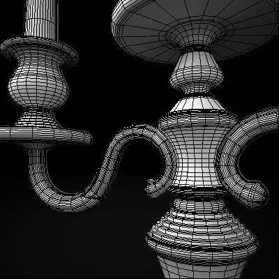 Candelbra Set three silver candelabra 3D model_14