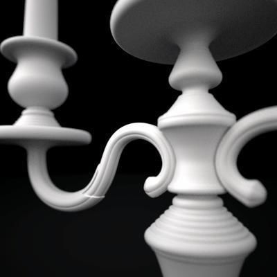 Candelbra Set three silver candelabra 3D model_13