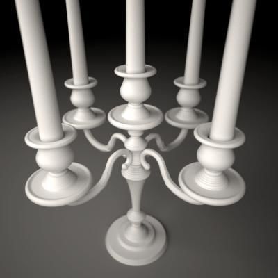 Candelbra Set three silver candelabra 3D model_17