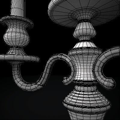 Candelbra Set three silver candelabra 3D model_2