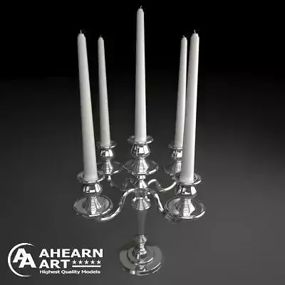 Candelbra 4 silver candelabra with four candles