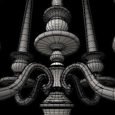 Candelbra 4 silver candelabra with four candles 3D model_7