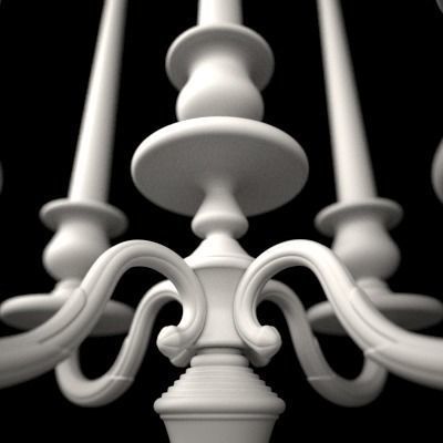 Candelbra 4 silver candelabra with four candles 3D model_6