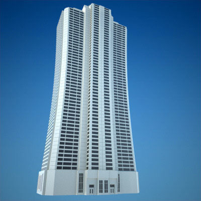 8 Skyscrapers 1 tall building 3D model_13