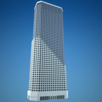 8 Skyscrapers 1 tall building 3D model_7