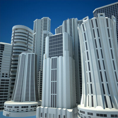 8 Skyscrapers 1 tall building 3D model_18