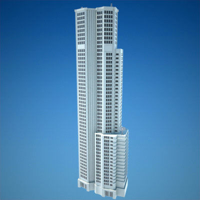 8 Skyscrapers 1 tall building 3D model_27