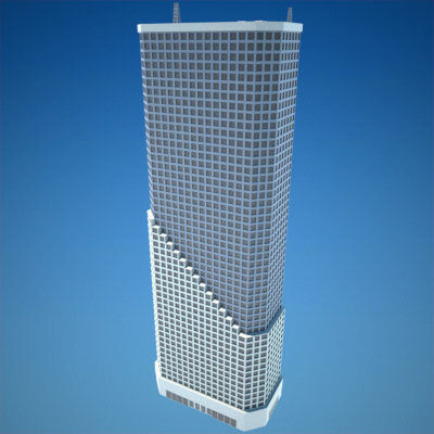 8 Skyscrapers 1 tall building 3D model_6