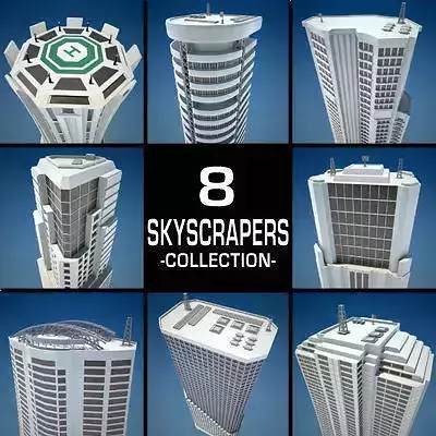 8 Skyscrapers 1 tall building