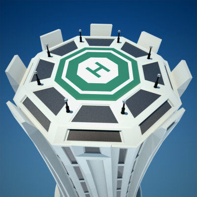 8 Skyscrapers 1 tall building 3D model_11