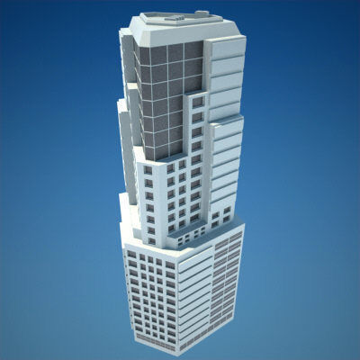 8 Skyscrapers 1 tall building 3D model_9