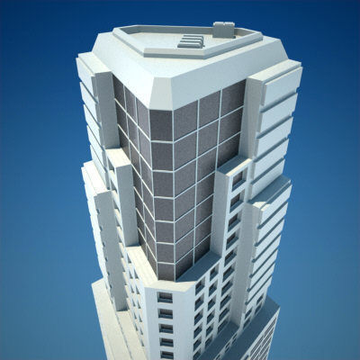 8 Skyscrapers 1 tall building 3D model_8