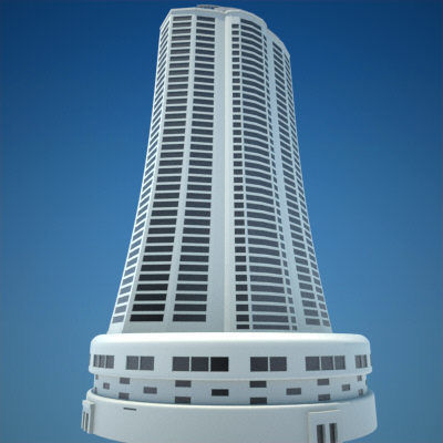8 Skyscrapers 1 tall building 3D model_4