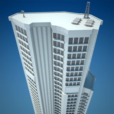 8 Skyscrapers 1 tall building 3D model_26