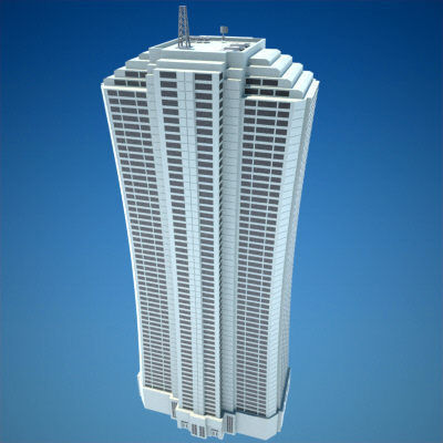 8 Skyscrapers 1 tall building 3D model_12