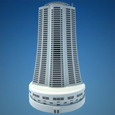 8 Skyscrapers 1 tall building 3D model_3
