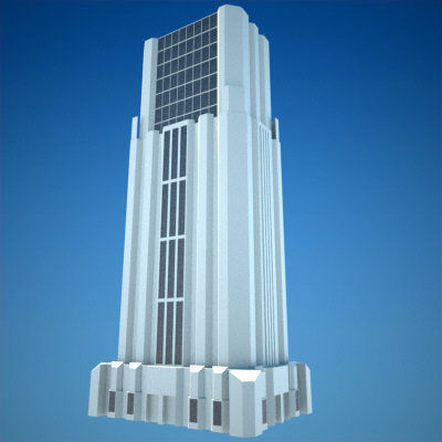8 Skyscrapers 1 tall building 3D model_2