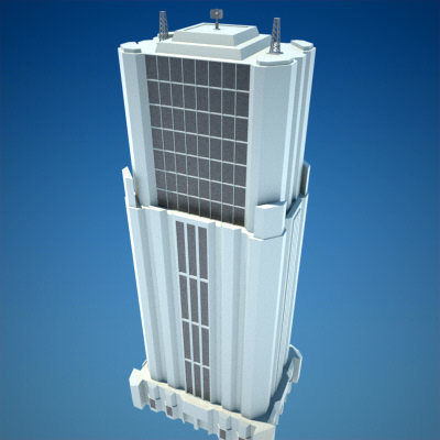 8 Skyscrapers 1 tall building 3D model_1