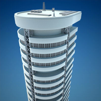 8 Skyscrapers 1 tall building 3D model_14