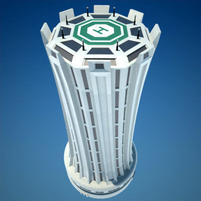 8 Skyscrapers 1 tall building 3D model_24