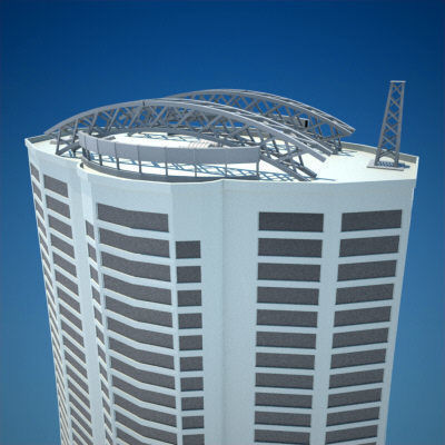 8 Skyscrapers 1 tall building 3D model_22