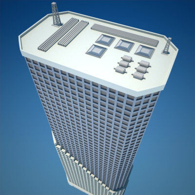 8 Skyscrapers 1 tall building 3D model_5