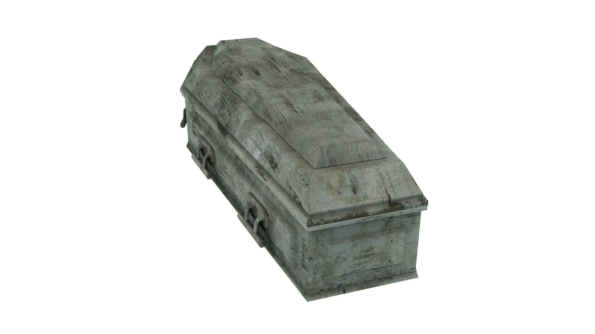 Low Poly Vintage Coffin With PBR Materials Low-poly 3D model_2
