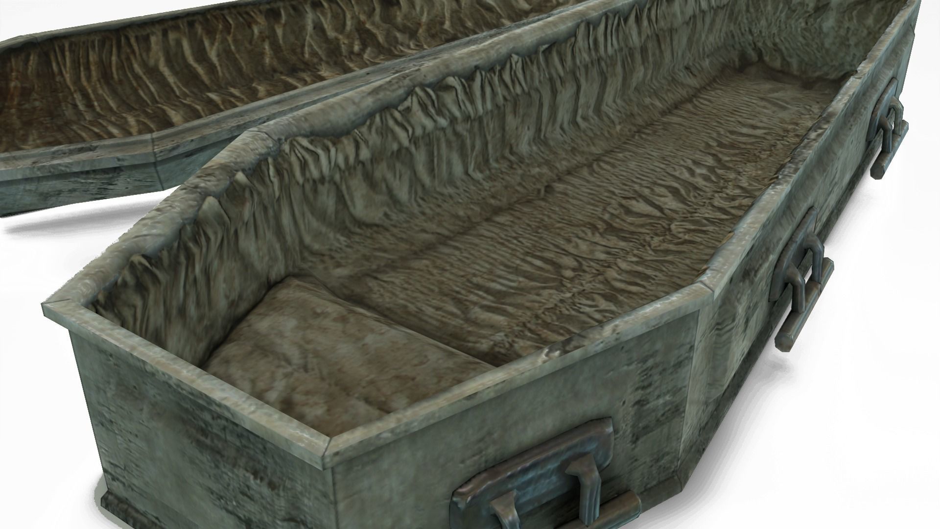 Low Poly Vintage Coffin With PBR Materials Low-poly 3D model_5