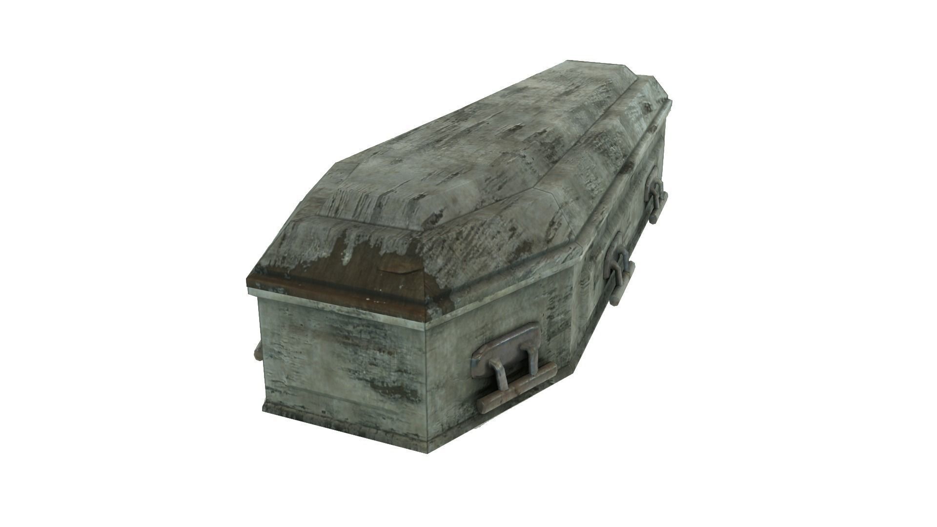 Low Poly Vintage Coffin With PBR Materials Low-poly 3D model_3
