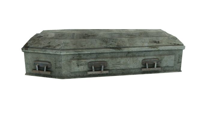 Low Poly Vintage Coffin With PBR Materials Low-poly 3D model