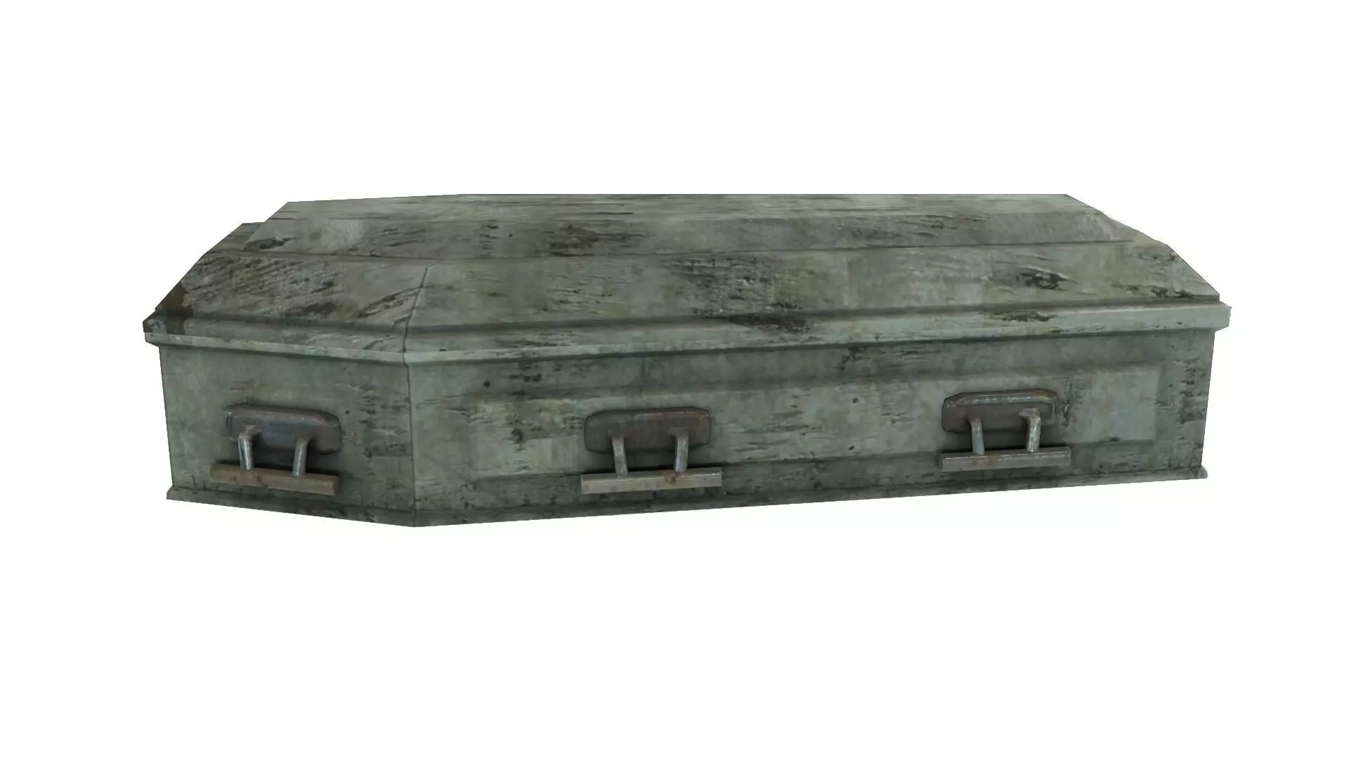 Low Poly Vintage Coffin With PBR Materials Low-poly 3D model_0