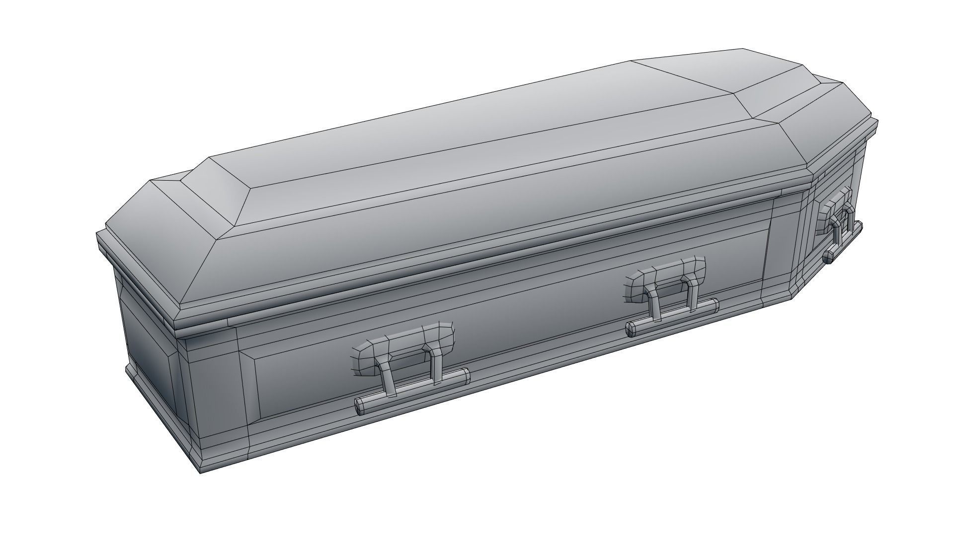 Low Poly Vintage Coffin With PBR Materials Low-poly 3D model_16