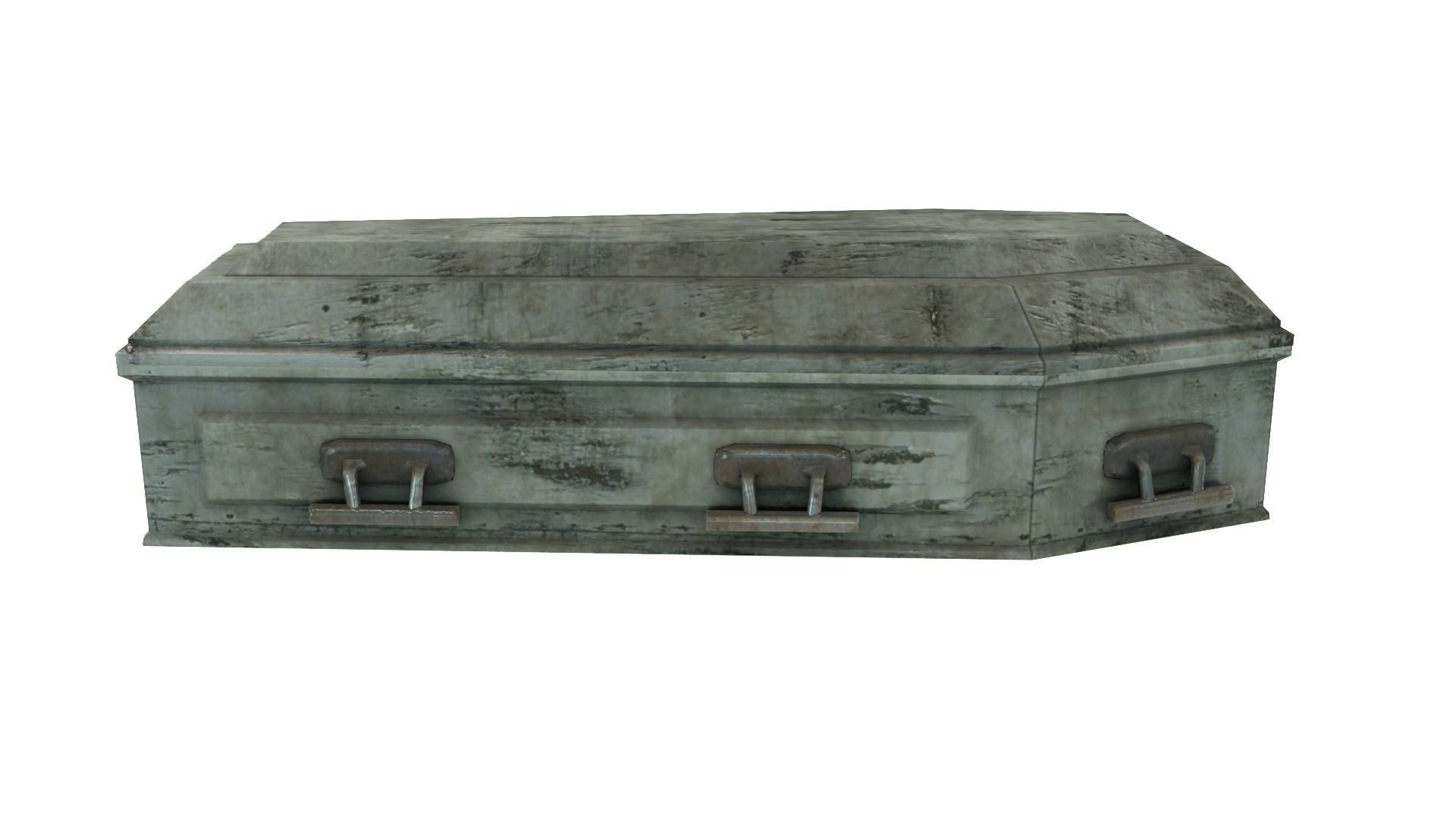 Low Poly Vintage Coffin With PBR Materials Low-poly 3D model_1