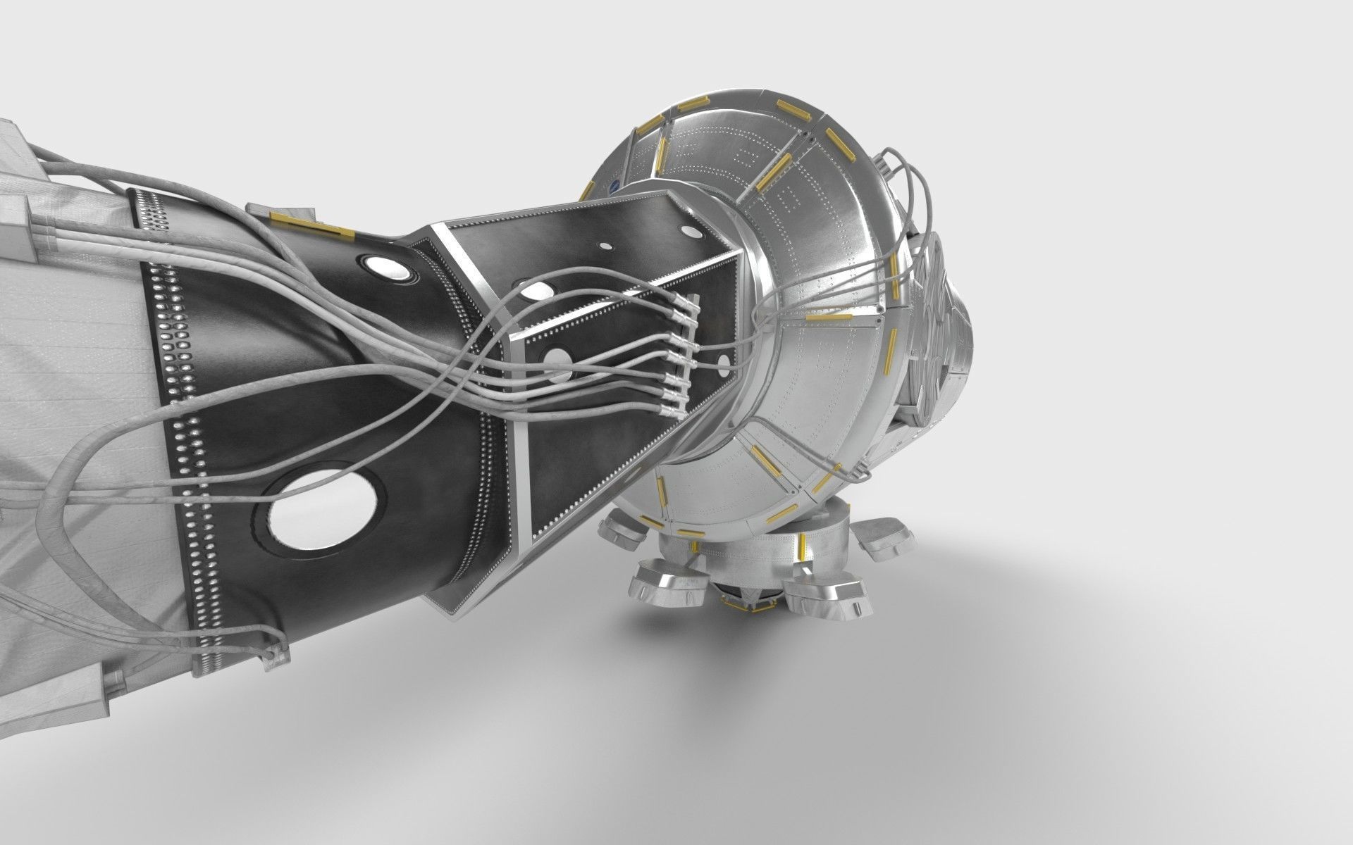 Node Three module on ISS 2019 3D model_7