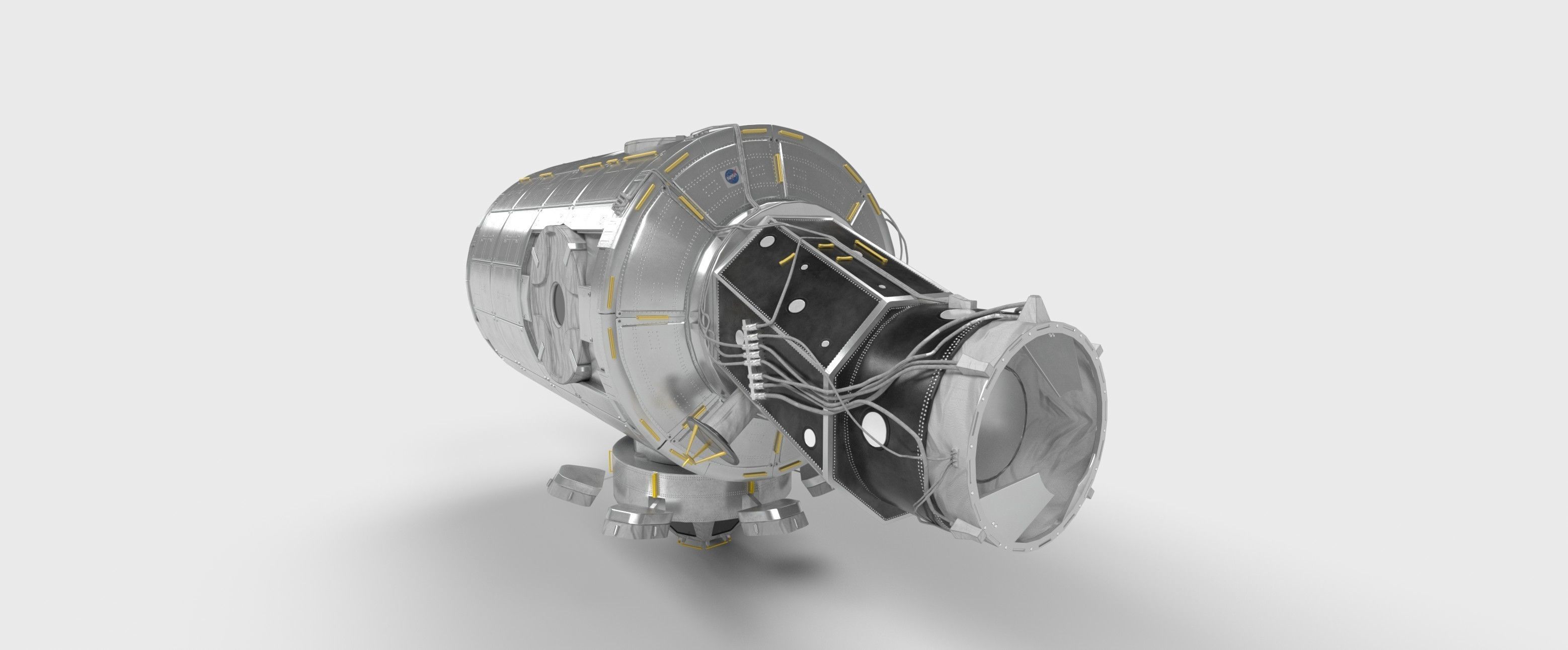 Node Three module on ISS 2019 3D model_11