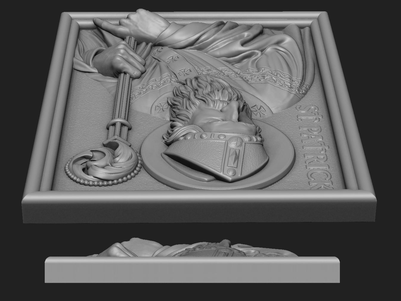 Saint Patrick Medallion 3D print model_4