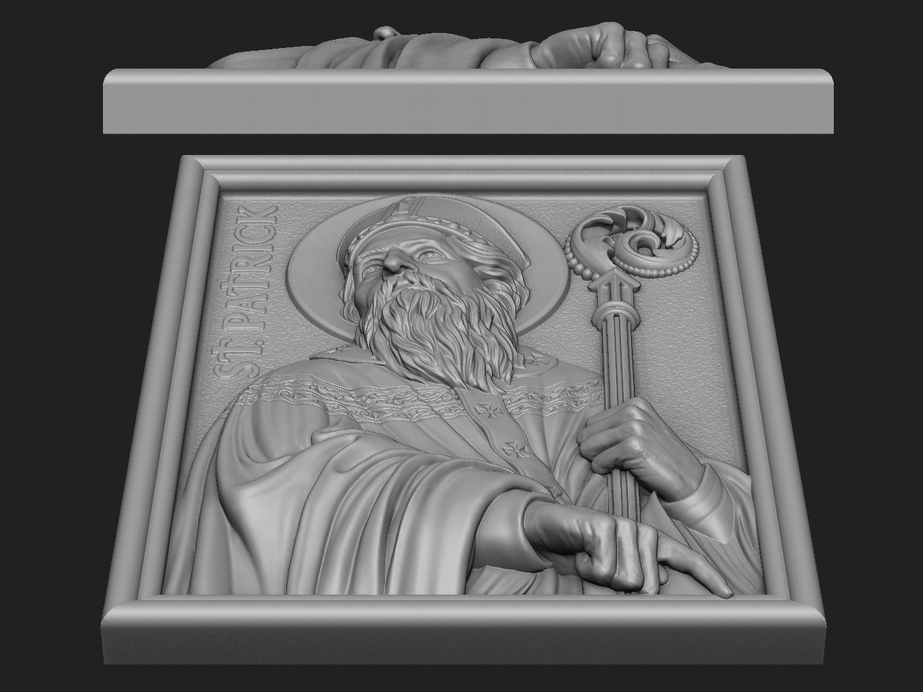 Saint Patrick Medallion 3D print model_3