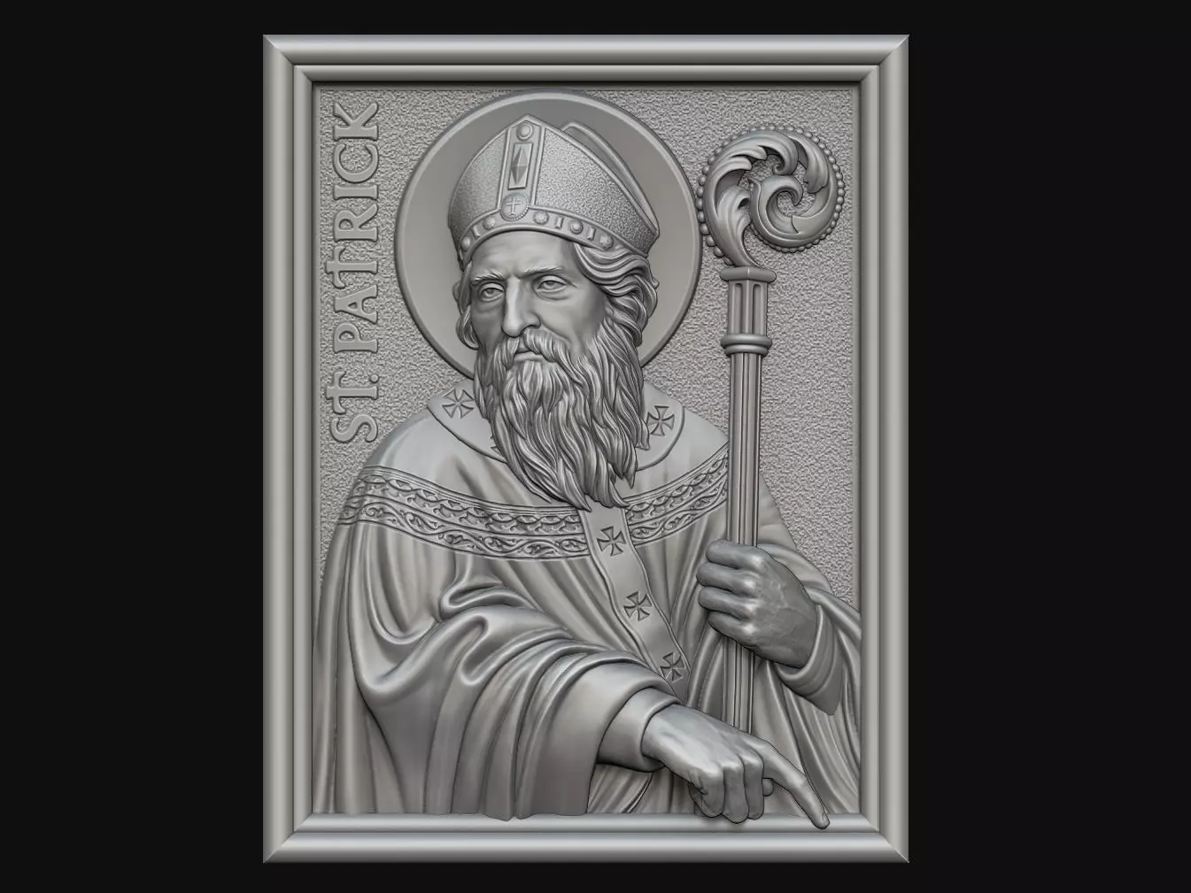 Saint Patrick Medallion 3D print model_0