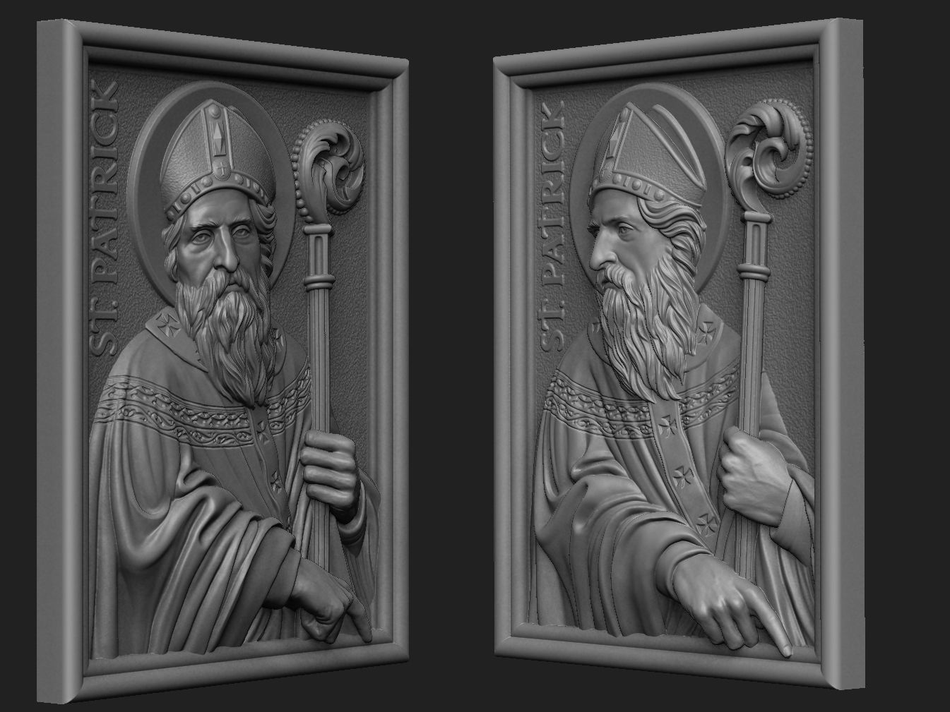 Saint Patrick Medallion 3D print model_2