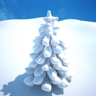 Snow Covered Trees 3D model_5